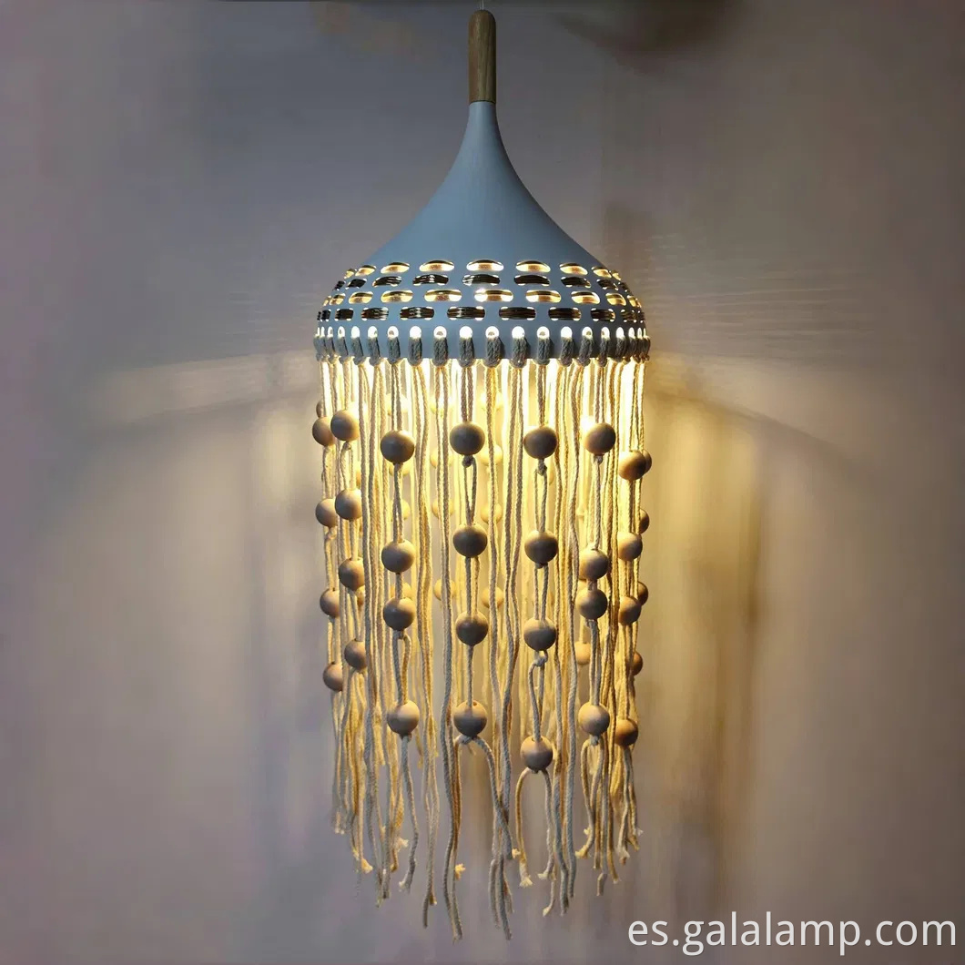 Luz colgante de yute tejido ecológico para decoraciones elegantes del pasillo